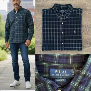 Men’s Polo Ralph Lauren Button Front Shirt Size XL X-Large Classic Fit EUC